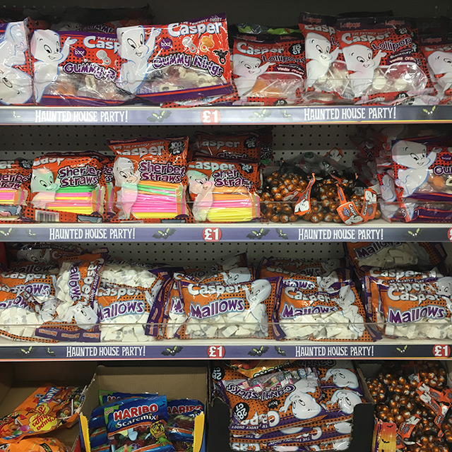 Casper the Ghost branded Halloween sweets at Poundland