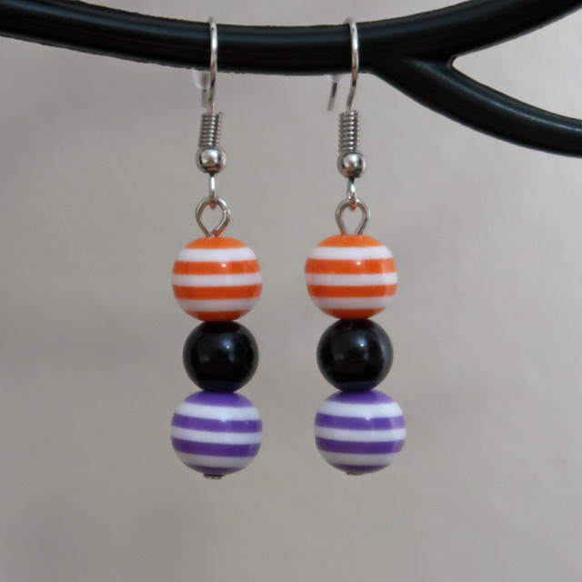 Earrings to match the Striped Bat Necklace